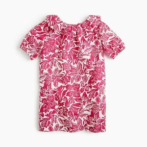 J Crew Girls' ruffle-neck dress in tropical floral